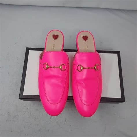 gucci hot pink mules|Gucci princetown mules pink.